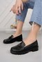 Genuine Leather Women's Buckle Casual Loafer Shoes Dc3550