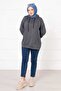 Kangaroo Pocket Hijab Sweatshirt Dark Gray