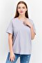 Women Crew Neck Short Sleeve Plain Top, Lilac