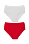 2 Pack Laser Cut Honeycomb Elastic High Waist Women's Panties