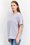 Women Crew Neck Short Sleeve Plain Top, Lilac - 4