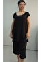 Black Black and White Piping Detailed Low Sleeve under Pocket Capri Length Combed Cotton Viscose Timing - 3