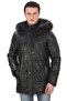 Men's Genuine Lambskin Winter Parka Hooded Fur Leather Coat Puffer Jacket Real Leather Coat