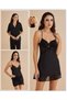 Women's Black Nightgown&Dressy&Shorts Suit&Pyjama Set 6-Piece Satin Bridal Dowry Set Uu.O8K.Ksa.Se - 3
