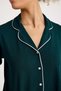100% Cotton Dark Green Color Premium Quality Long Sleeve Women's Pajama Set - 7