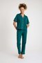 100% Cotton Green Color Premium Quality Women's Short Sleeve Pajamas Set - 7