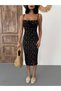 Women's Rope Strap Slit Detailed Floral Dress - 6