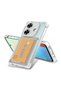 Realme Note 60 Compatible Case Shock Absorbing Corner Protection Silicone Cover with Card Holder Wallet - Transparent