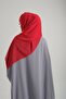Red Practical Ready-To-Wear Bonnet Shawl Chiffon Self-Boned Single Band 1453_31 - 4