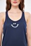 Athlete's Tank Top Smile Printed Navy Blue Color Cappa Fabric - 7