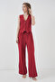 6709 Women's Vest and Pants Two-Piece Set - Burgundy - 3