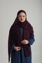 Claret Red Practical Ready-made Interlaced Bonnet Shawl Chiffon Cross 2001_16 - 2