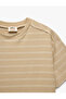Cotton Crew Neck Short Sleeve Oversize Stripe T-Shirt - 3