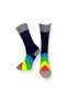 Single Unisex Patterned Navy Blue Colored Flexible Moisture Absorbent Cotton Socks - 3
