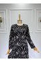 Women's New Season Combed Cotton Collar Piping Glittery Mother's Dress - 4