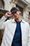 Men's Shirt Collar Leather Stone Jacket - 5