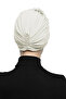 Crystal Fan Stone Embroidered Double-Sided Lined Cream Ready-made Hijab Hijab Evening Dress Bonnet - 6