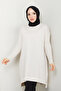 Women's Mercerized Knitwear Sweater Tunic Cream - 2