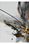 Hari̇kabi̇rev | Gray-Black-Gold Abstract Pattern Combination | Framed Glass Table 3 Pieces Vertical - 2