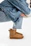 Women's Tan Mini Suede Boots with Fur Inside and Ankle Short Boots Sole Winter Boots - 2