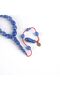 Pressed amber white cut 8x11mm rosary -parliament blue - 4