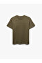 Short Sleeve Stitching Detail Cotton Crew Neck Slim Fit T-Shirt