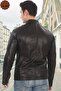 Men's Genuine Lambskin Jacket Slim Fit Black Zip-Up Leather Coat Stylish and Modern Design - 3