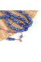 Pressed amber white cut 8x11mm rosary -parliament blue - 6