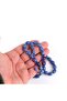 Pressed amber white cut 8x11mm rosary -parliament blue - 3
