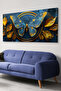 Blue Gold Butterfly One Piece Canvas - Canvas Painting - 2