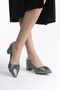 Women's Thick Heeled Pointed Toe Classic Stone Evening Dress Shoes - 3