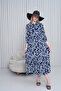 Women's Shirt Collar Buttoned Long Woven Dress - 5