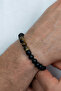 2 Pieces Shiny Matte Onyx Tiger Eye Stone Unisex Bracelet Pair Okbpm - 5
