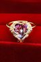 Colorful Embellished Heart Shaped Women's Steel Necklace and Ring Set eck48ky - 6
