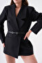 Faux Leather Thin Metal Buckle Detailed Black Belt 1948 - 4