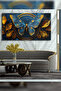 Blue Gold Butterfly One Piece Canvas - Canvas Painting