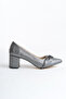 Women's Thick Heeled Pointed Toe Classic Stone Evening Dress Shoes - 6