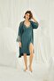 Women's Brode Lace Dressing Gown Nightgown Set-Green - 3