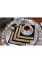 Gold and Silver Stone 6-Piece Coffee Side Presentation Napkin Cocktail Napkin - 6