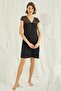 Women's Black Short Sleeve Nightgown 18427