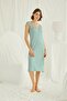 Women's Light Green Lace Collar Buttoned Nightdress 18463 - 3
