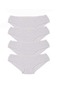 Gray Women's Rib Panties C-106 - 4 Pack - 2