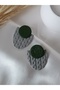 Khaki Green, Beige, Gray Polymer Earrings for Women - Steel Clay Handmade - 9