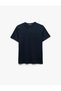 Short Sleeve Stitching Detail Cotton Crew Neck Slim Fit T-Shirt