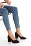 Women's Suede Thick Heeled Classic Shoes - 2