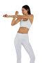 White Activewear Set | Recycled Fabric Padded Y-Back Sports Bra & Pants - 5