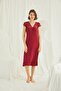 Women's Red Lace Collar Buttoned Nightgown 18481