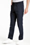 Men's Navy Blue Cotton Pocketed Summer Straight Linen Trousers