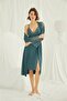 Women's Brode Lace Dressing Gown Nightgown Set-Green
