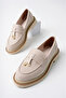 Loressa Model Beige Linen Women's Loafer Casual Shoes